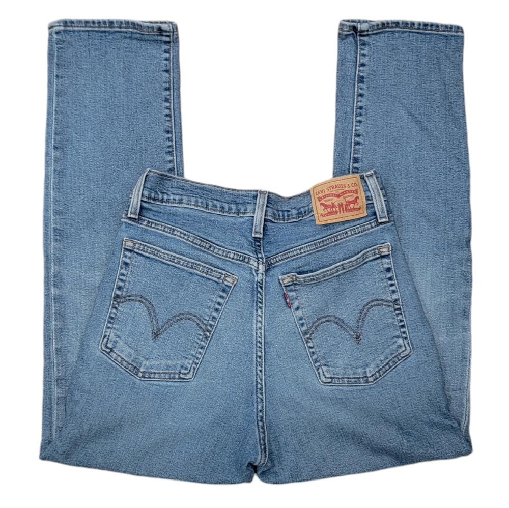 Levi’s Women’s Wedgie Straight Leg High Rise Blue Denim Button Fly Retro… - Picture 3 of 15